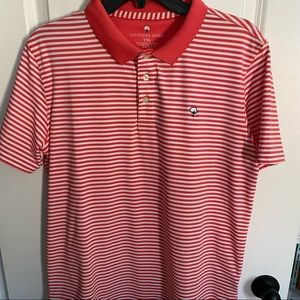 Boys Southern Shirt Orange Striped Polo youth XL